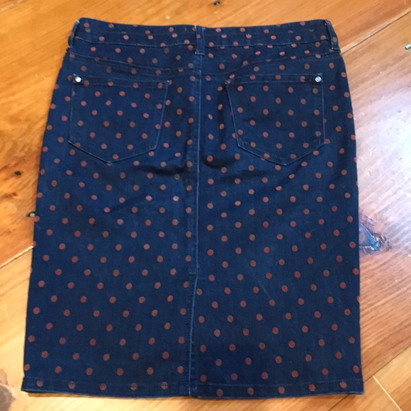 PILCRO 27 Denim Polka Dot Pencil Skirt - Picture 5 of 8